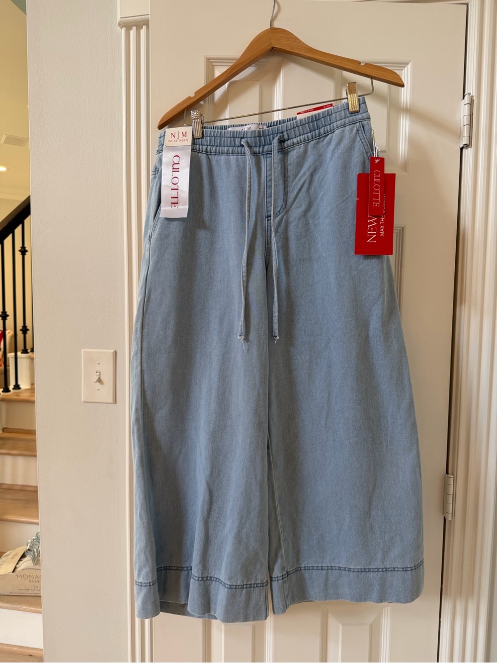 New Max  Drawstring Men’s Shorts - Light Blue, size 12, waist 30